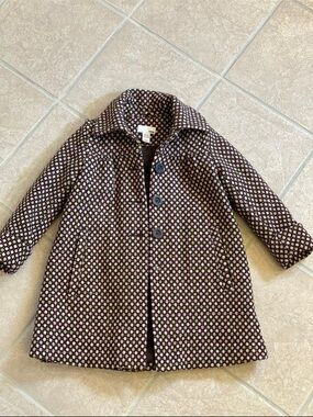 Little Girls Patterned Wool-Blend Peacoat - Pink & Brown